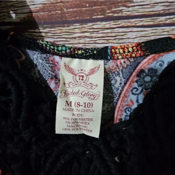 Faded Glory strappy dress women's medium multicolored paisley pre-owned - Picture 4 of 5